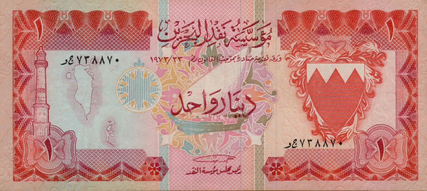 Bahrain 1 1973 aUNC P-8